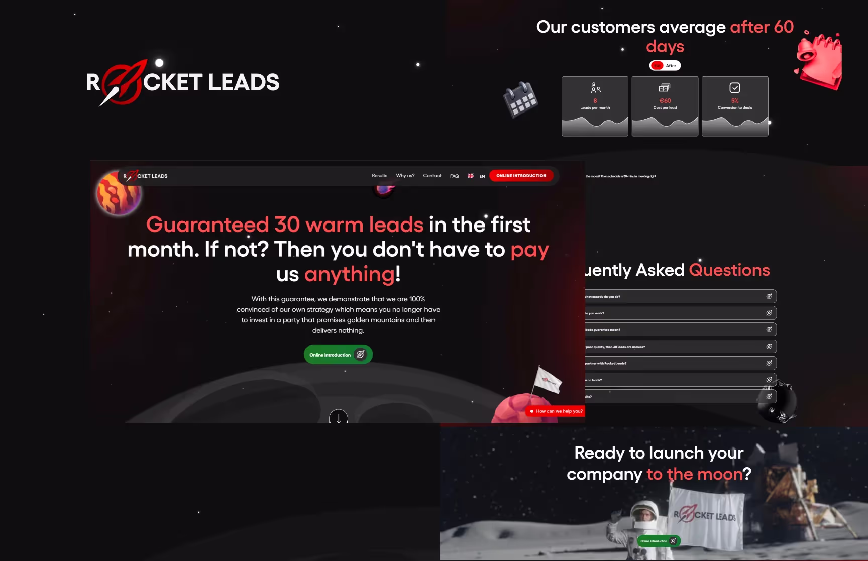 Rocket Leads website design by Weblyfe