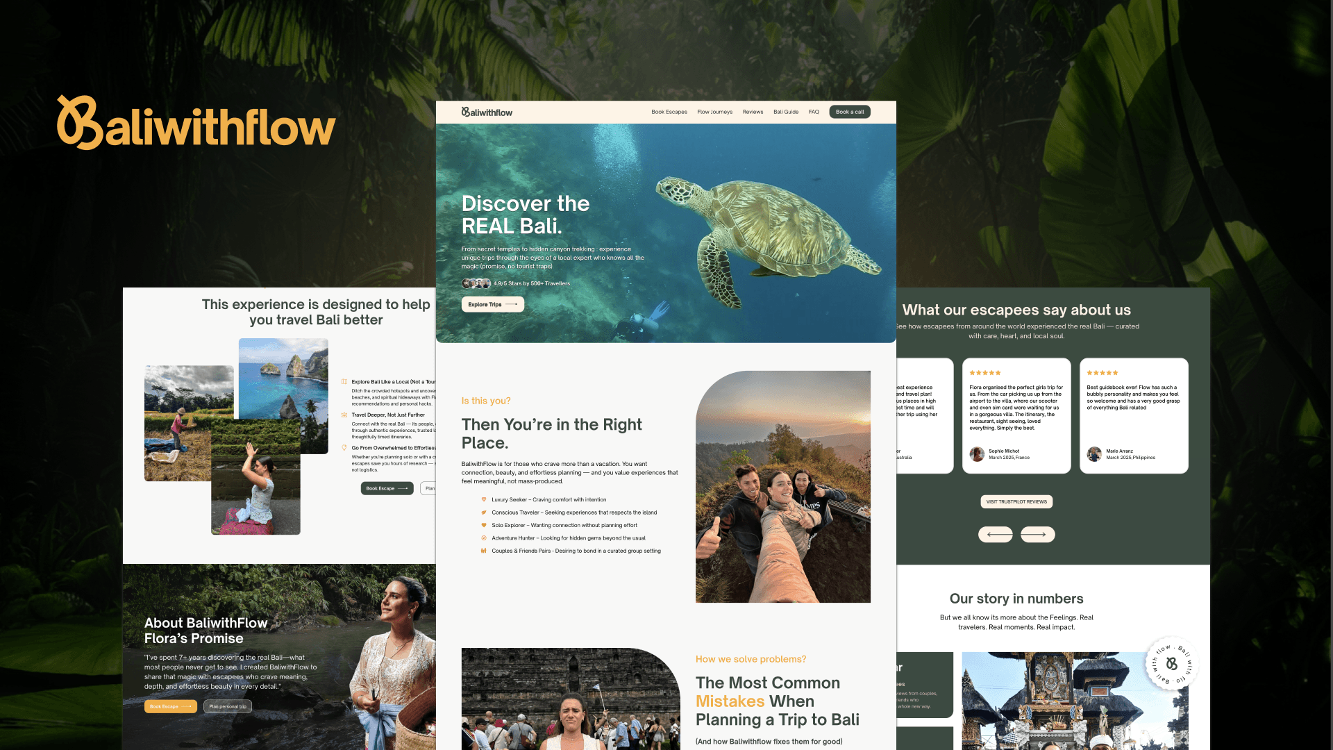BaliwithFlow website design by Weblyfe