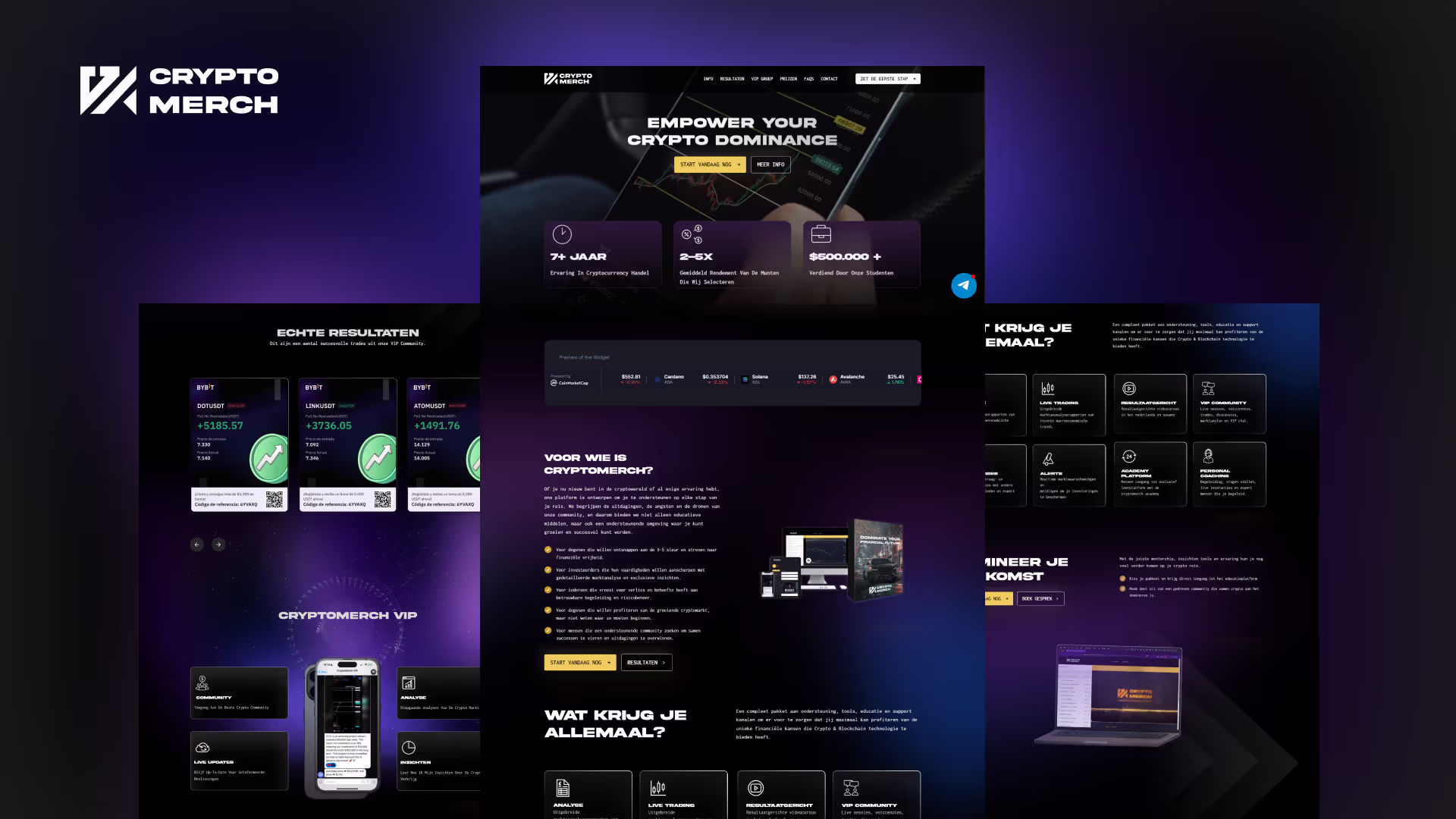 CryptoMerch website design by Weblyfe