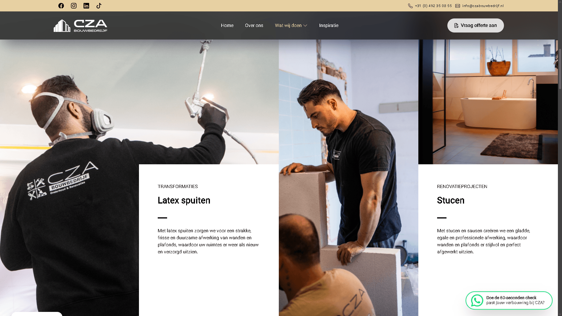 CZA Bouwbedrijf project screenshot 2