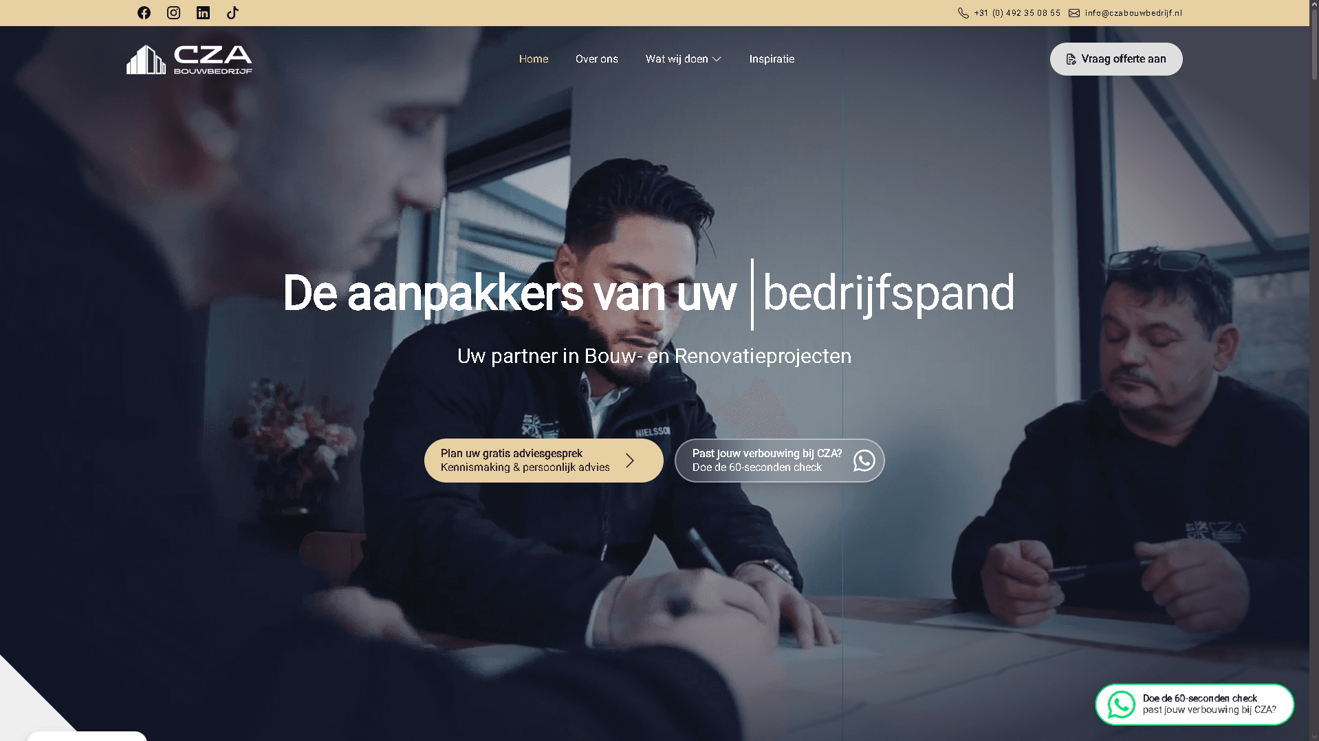 CZA Bouwbedrijf project screenshot 1