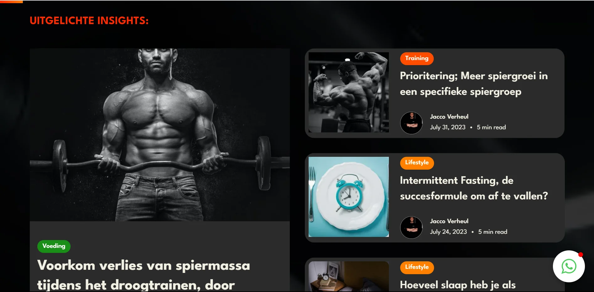 Verheul Coaching project screenshot 2