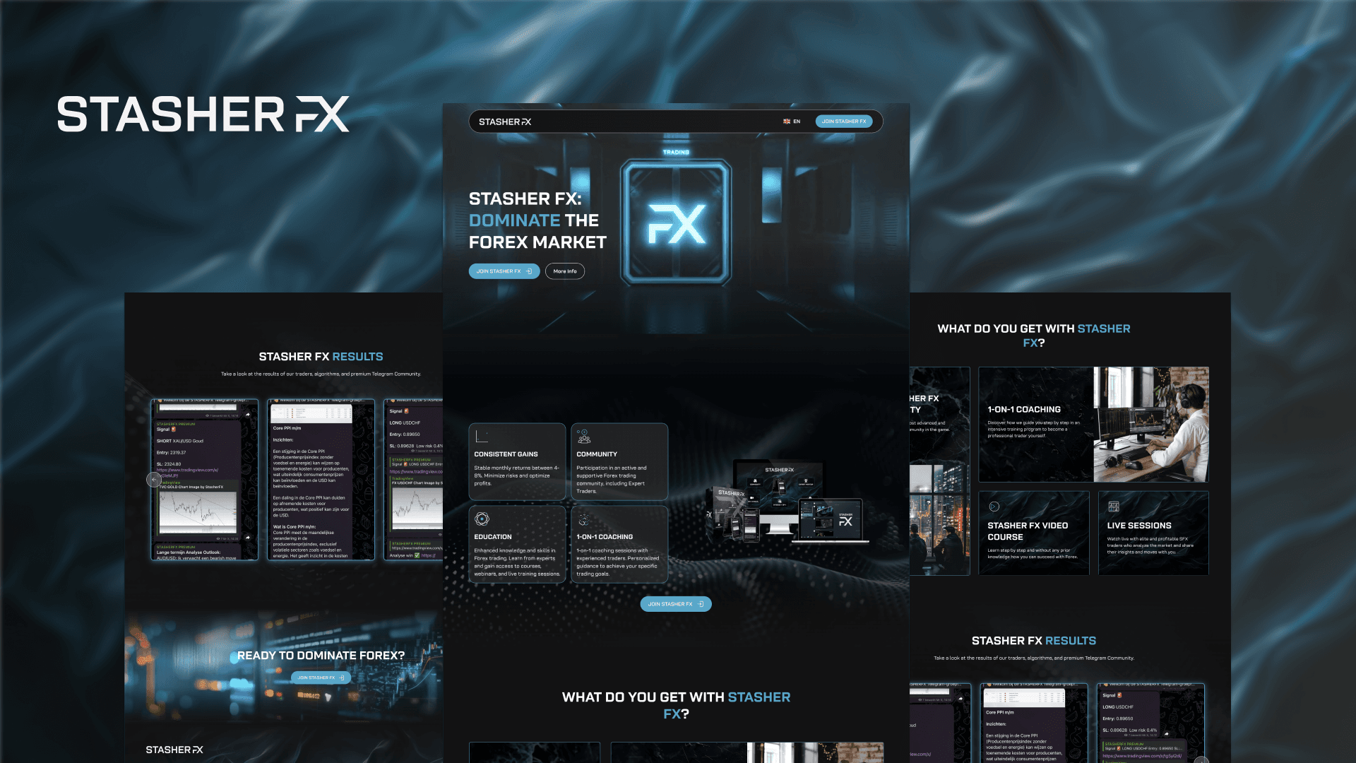 Stasher FX website design by Weblyfe