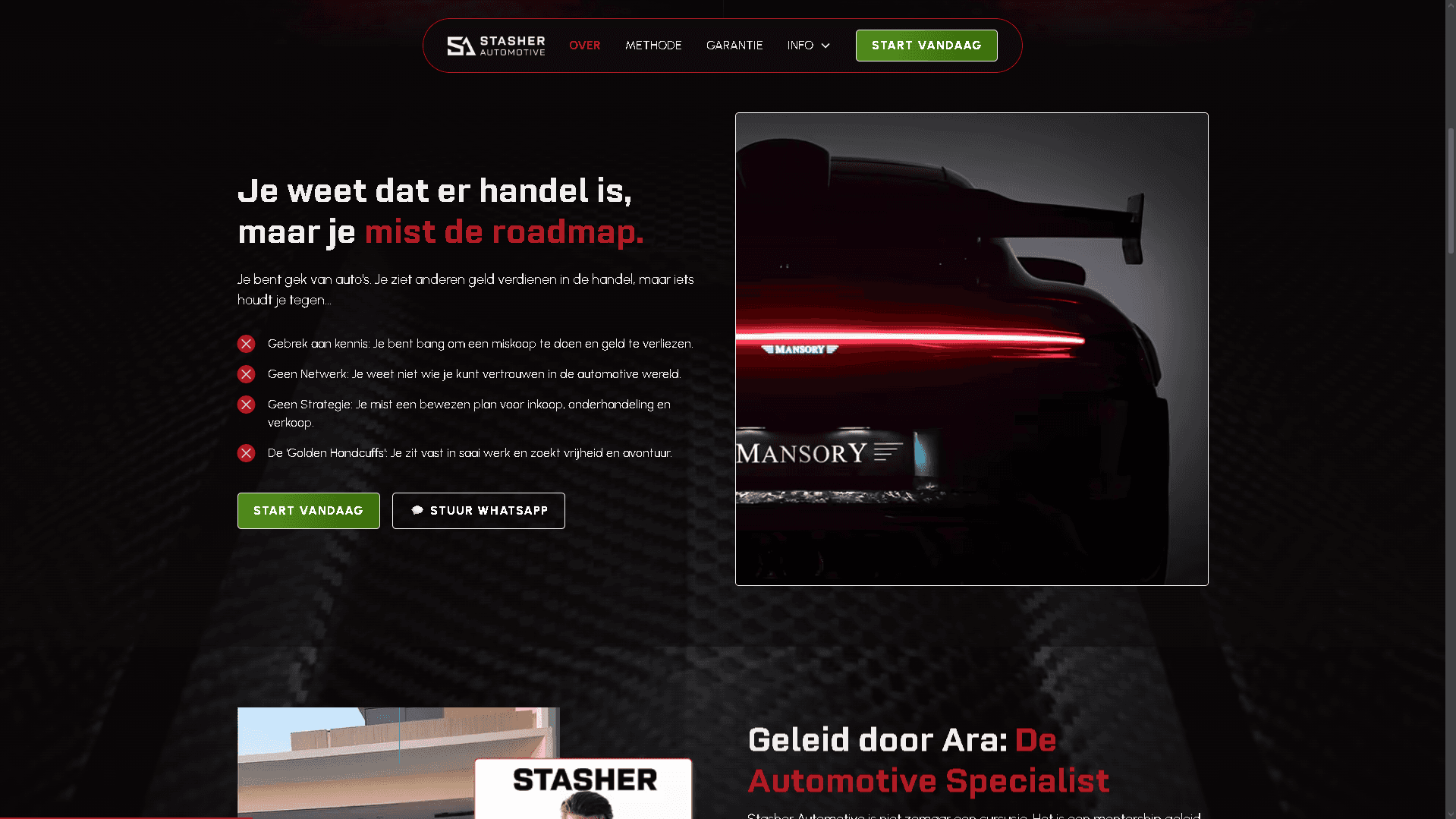 Stasher Automotive project screenshot 2