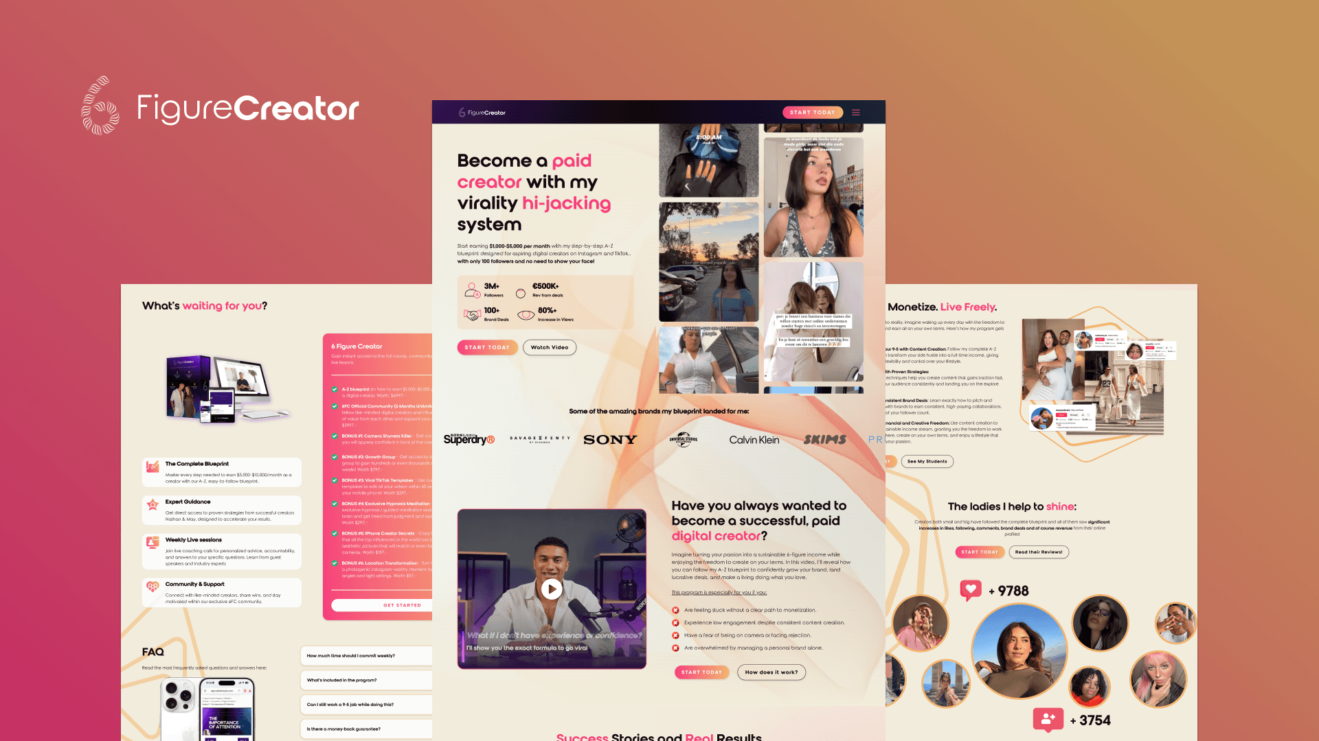 6 Figure Creator website design by Weblyfe