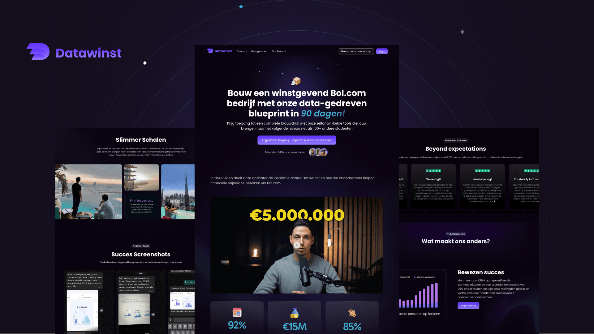 Datawinst website design by Weblyfe