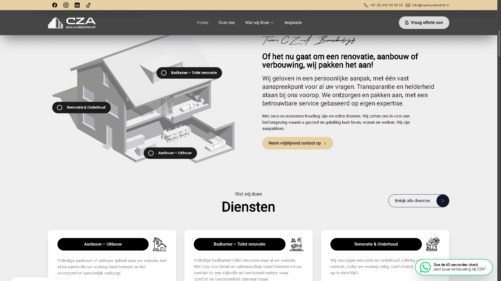 CZA Bouwbedrijf project screenshot 3