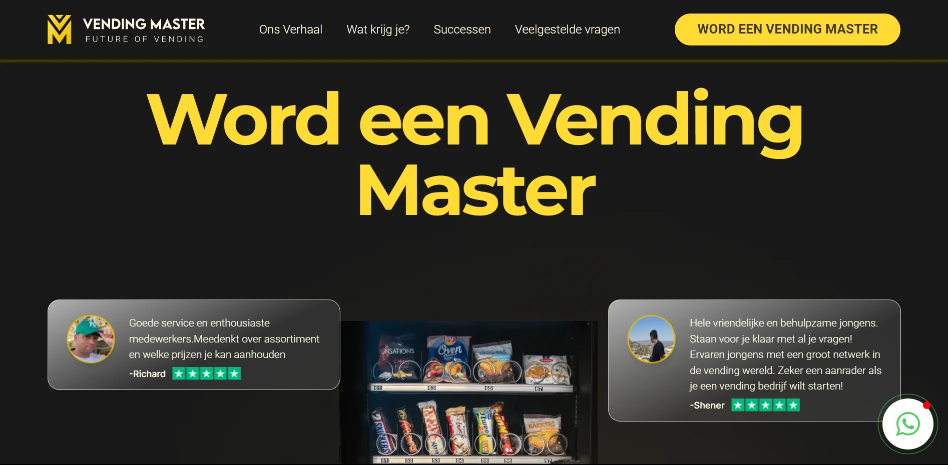 Vending Master website design by Weblyfe