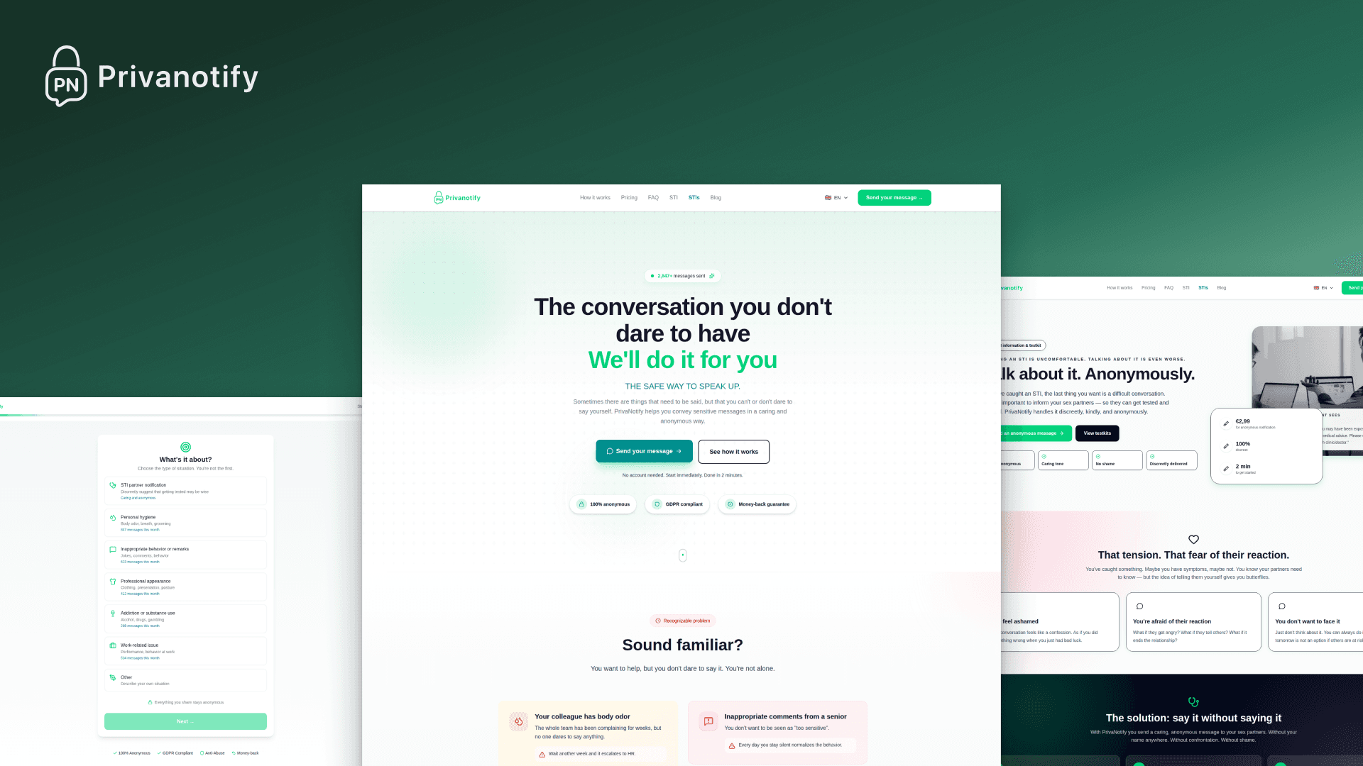 PrivaNotify website design by Weblyfe